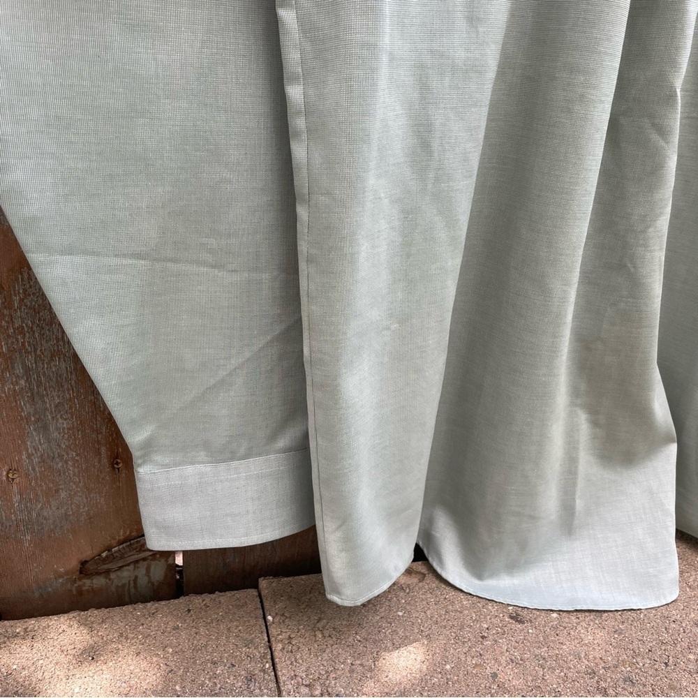STAFFORD Men’s Pale Green Button Down Long Sleeve Dress Shirt Size 17 36-37 - Picture 9 of 10